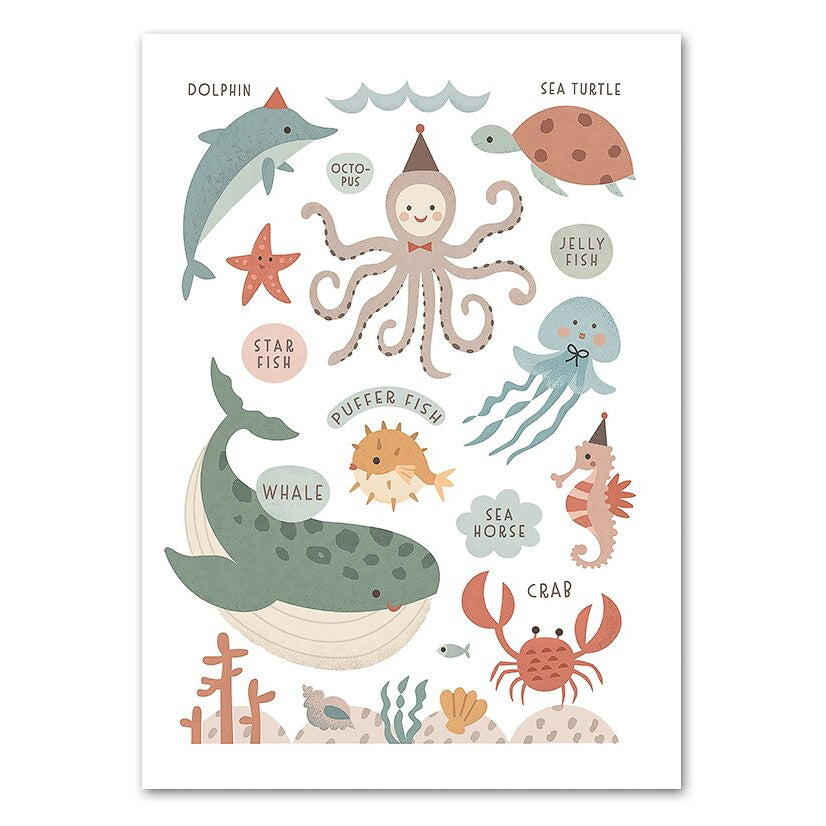Cartoon Ocean Animals II
