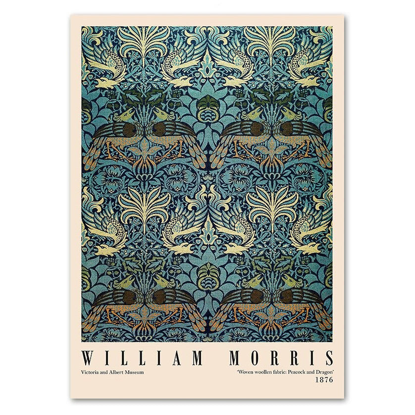 William Morris Art - Peacock & Dragon Pattern