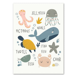 Cartoon Ocean Animals I