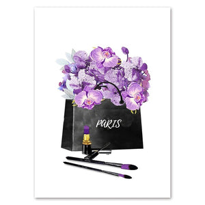 Makeup & Purple Flower Bouquet
