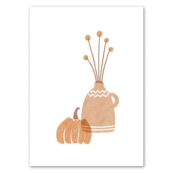 Pumpkin & Vase Illustration