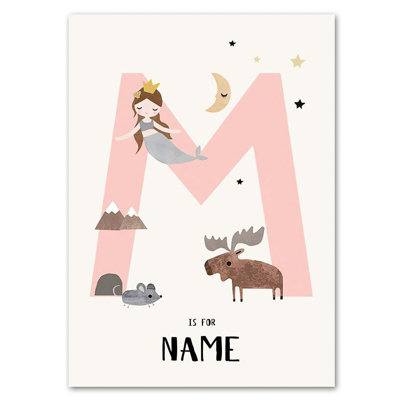 Personalized Cartoon Name Print - M