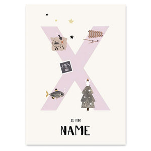 Personalized Cartoon Name Print - X